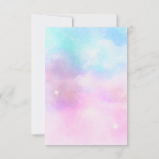 Cloud Nine Meisje Baby shower Bedankkaart (Achterkant)