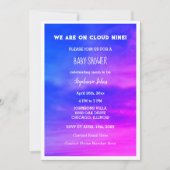 Cloud Nine Meisje Baby shower Blauw Roze Kleurrijk Kaart (Voorkant)