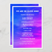 Cloud Nine Meisje Baby shower Blauw Roze Kleurrijk Kaart (Voorkant / Achterkant)