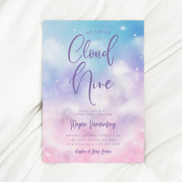 Cloud Nine Meisje Baby shower Invitation Kaart