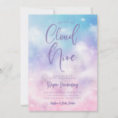 Cloud Nine Meisje Baby shower Invitation Kaart (Voorkant)