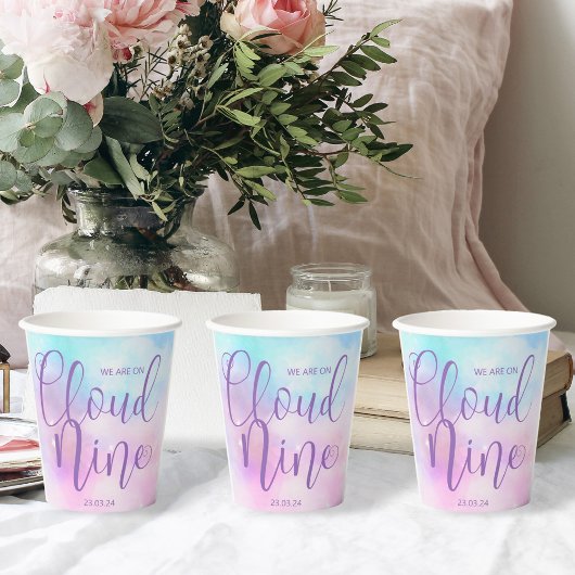 Cloud Nine Meisje Baby shower Papieren Bekers