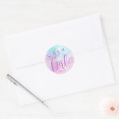 Cloud Nine Meisje Baby shower Ronde Sticker (Envelop)