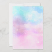 Cloud Nine Meisje Baby shower Uitnodiging. Kaart (Achterkant)