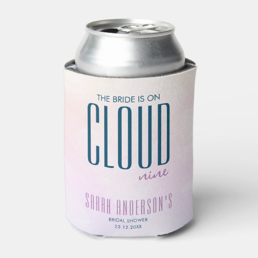 Cloud Nine Minimal Chic Paars Blauw Bruidsdiner Blikjeskoeler (Blikje Voorkant)