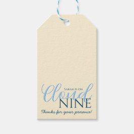 Cloud nine minimale moderne bruidsshower cadeaulabel