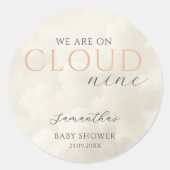 Cloud Nine Modern Baby shower Ronde Sticker (Voorkant)