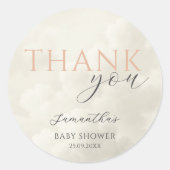 Cloud Nine Modern Baby Shower Thank You Ronde Sticker (Voorkant)