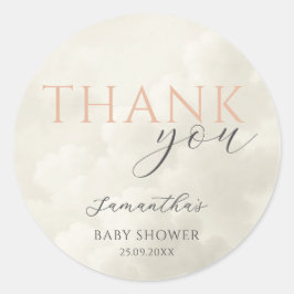 Cloud Nine Modern Baby Shower Thank You Ronde Sticker