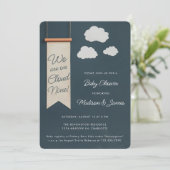 Cloud Nine Modern Blue Sky Baby shower Kaart (Staand voorkant)