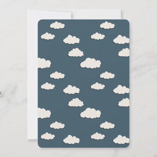 Cloud Nine Modern Blue Sky Baby shower Kaart (Achterkant)