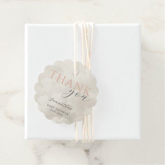 Cloud Nine Moderne Baby Shower Dank Je Bedankjes Labels (In situ)