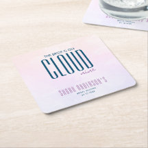Cloud Nine Moderne Paarse Blauwe Bruiloftsborrel