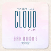 Cloud Nine Moderne Paarse Blauwe Bruiloftsborrel Kartonnen Onderzetters (Voorkant)