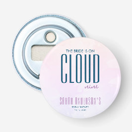 Cloud Nine Moderne Pastel Blauwe Droom Bruiloftsdo Button Flesopener