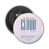 Cloud Nine Moderne Pastelblauwe Droom Bruiloft Fee Button Flesopener (Voorkant)