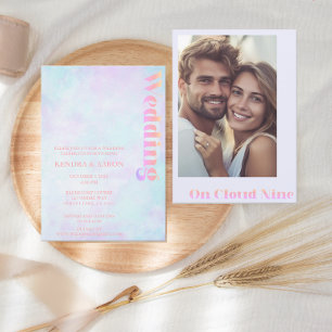 Cloud Nine moderne pastelbruiloft Kaart