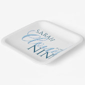 Cloud nine moderne script bruiloft feest papieren bordje (Gebogen)