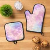 Cloud Nine Oven Mitt & Pot Holder Set – Rainbow Pa (Top down)