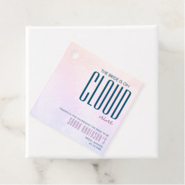 Cloud Nine Pastel Paarse Blauwe Dromerige Bruidsdo Bedankjes Labels