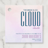Cloud Nine Pastel Paarse Blauwe Dromerige Bruidsdo Bedankjes Labels (Voorkant)