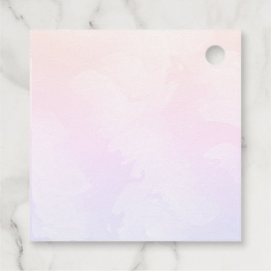 Cloud Nine Pastel Paarse Blauwe Dromerige Bruiloft Bedankjes Labels (Achterkant)