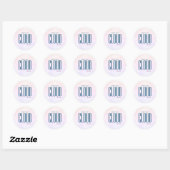 Cloud Nine Pastel Paarse Blauwe Moderne Bruidscade Ronde Sticker (Vel)