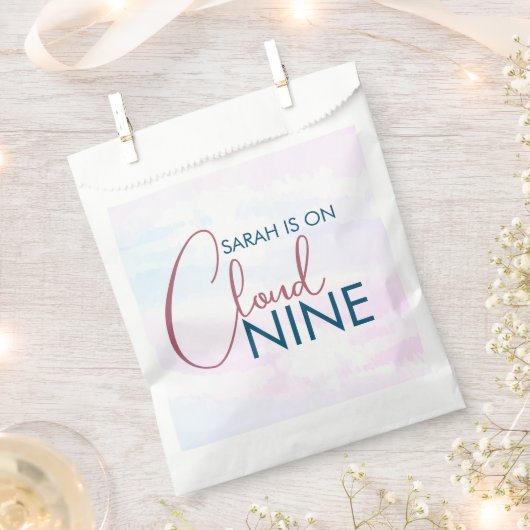 Cloud Nine Pastel Roze Bruiloftsborrel Bedankzakje (Geknipt)