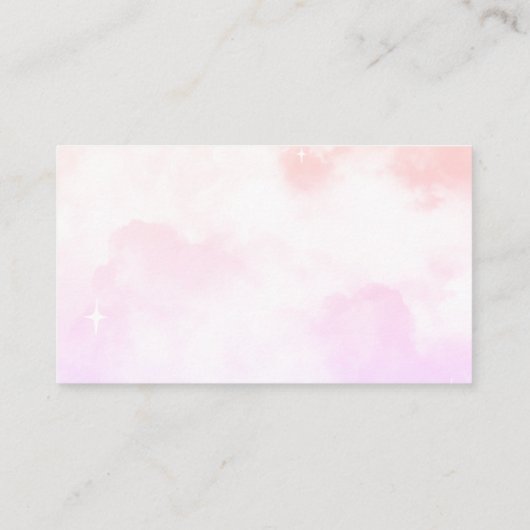 Cloud Nine Pastel Roze Display Vrijgezellenfeest Informatiekaartje (Achterkant)