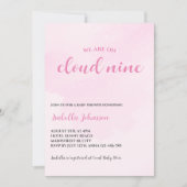Cloud Nine Pink Clouds Baby Meisje Baby shower Kaart (Voorkant)