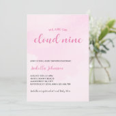 Cloud Nine Pink Clouds Baby Meisje Baby shower Kaart (Staand voorkant)