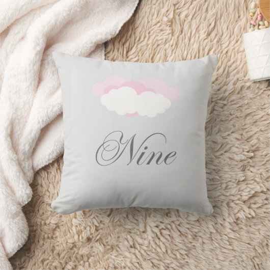 Cloud Nine Positief Gevoel Roze en Grijze Tekst Kussen (Deken)