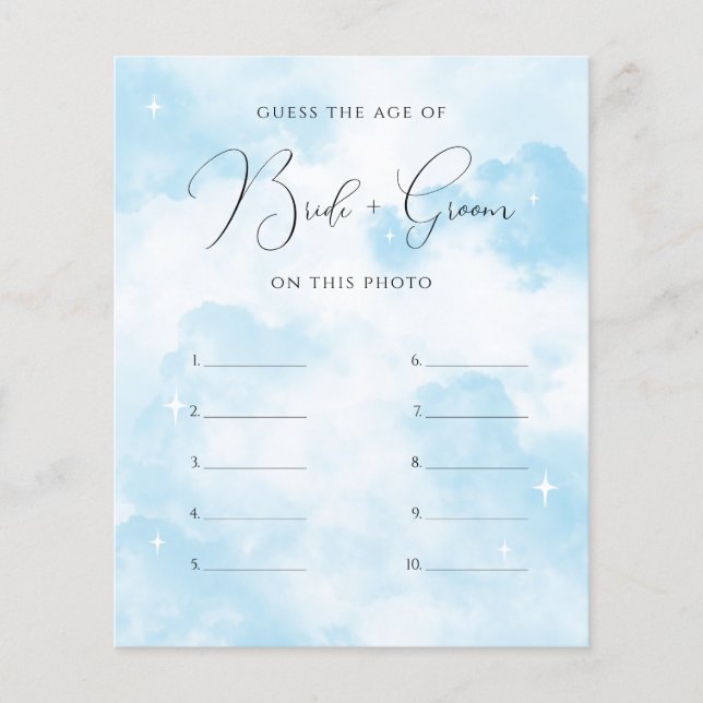 Cloud Nine Raad de leeftijd van bruid en bruidegom (Voorkant)