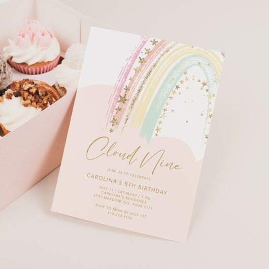 Cloud Nine Rainbow Verjaardag Kaart