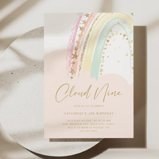 Cloud Nine Rainbow Verjaardag Kaart
