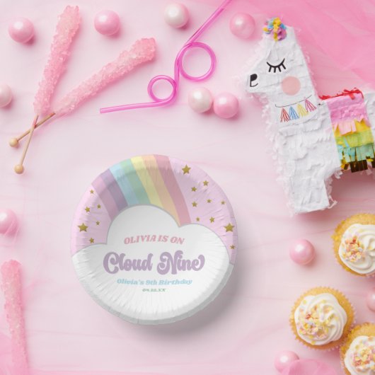 Cloud Nine Regenboog en Sterren 9e Verjaardagsfees Papieren Kommen (Feest)