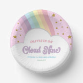 Cloud Nine Regenboog en Sterren 9e Verjaardagsfees Papieren Kommen (Voorkant)