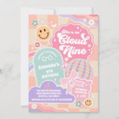 Cloud Nine Retro Groovy Daisy 9e verjaardagsuitnod Kaart (Voorkant)