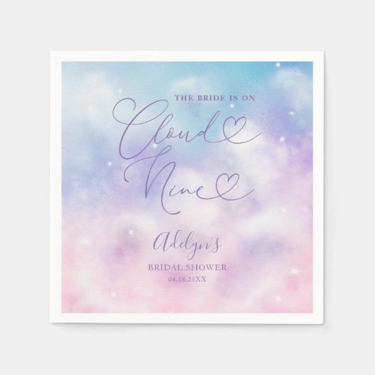 Cloud Nine Roze en Paarse Sky Vrijgezellenfeest Servet (Voorkant)
