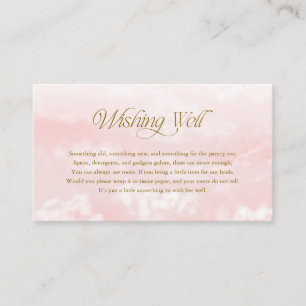 Cloud Nine Roze Gouden Moderne Cloud Wishing Well Informatiekaartje