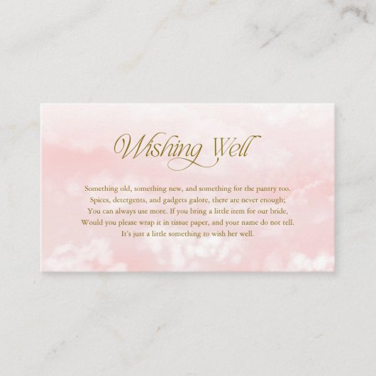 Cloud Nine Roze Gouden Moderne Cloud Wishing Well Informatiekaartje (Voorkant)