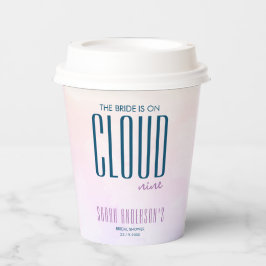 Cloud Nine Simple Chic Pastel Blauwe Bruiloftsborr Papieren Bekers