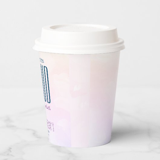 Cloud Nine Simple Chic Pastelblauwe Bruiloftsfeest Papieren Bekers (Links)