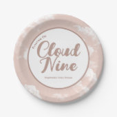 Cloud Nine Sky - Aangepast Baby shower Beschikbaar Papieren Bordje (Voorkant)