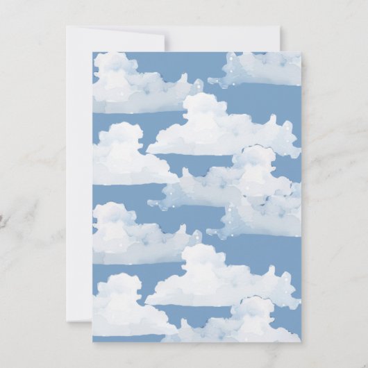 Cloud Nine Sky baby shower Kaart (Achterkant)