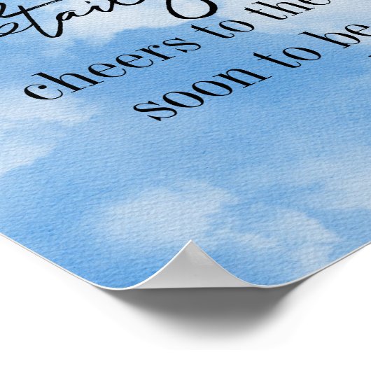 Cloud Nine Sky Blue Waterverf Vrijgezellenfeest Dr Poster (Hoek)