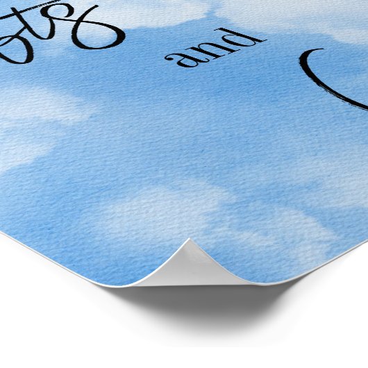 Cloud Nine Sky Blue Waterverf Vrijgezellenfeest Gi Poster (Hoek)