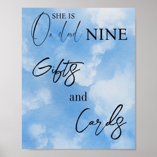 Cloud Nine Sky Blue Waterverf Vrijgezellenfeest Gi Poster (Voorkant)