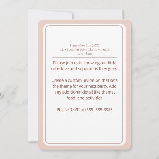 Cloud Nine Sky - Uitnodiging voor aangepast Baby s (Achterkant)