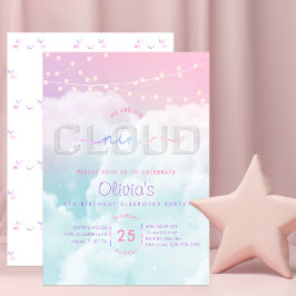 Cloud Nine Slaapfeest Uitnodiging – 9e Verjaardag